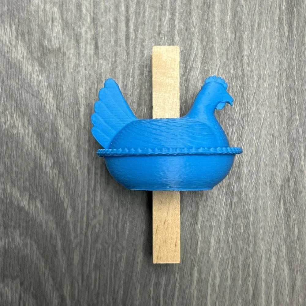 Set of 5 Farmhouse Hen Chicken HON Magnet Photo Chip Clips 3D Printed Clothespin